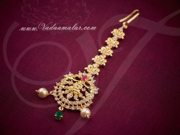 Lakshmi Design Ruby Emerald Stones Pendant Tikka