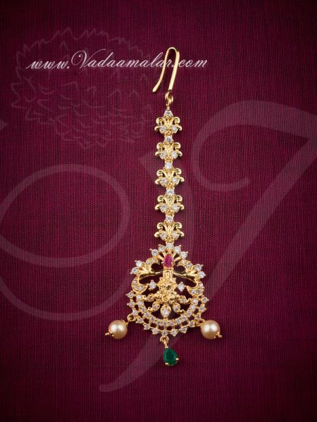 Lakshmi Design Ruby Emerald Stones Pendant Tikka