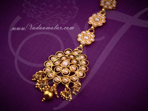 Antique pearl design Maang Tikka Chutti Indian Head Oranements