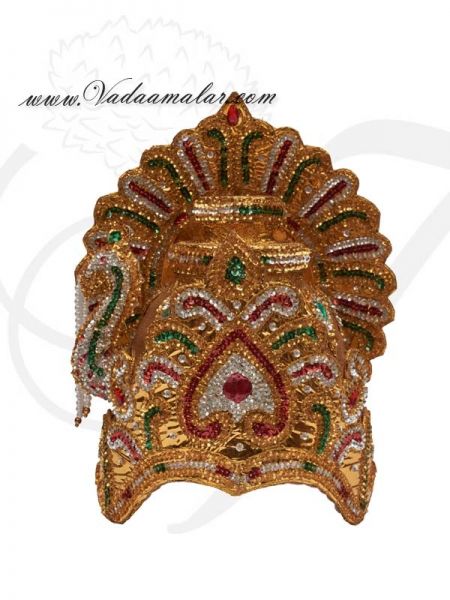 Sree Krishna Crown Indian Kreedam Headgear Accessories Indian God Goddess