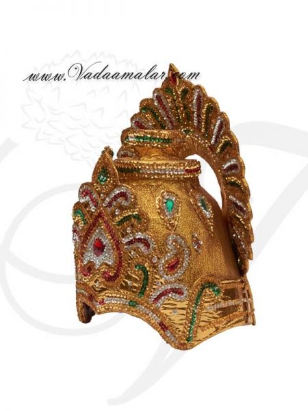 Sree Krishna Crown Indian Kreedam Headgear Accessories Indian God Goddess