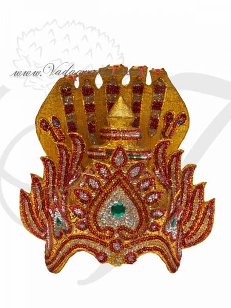 Sree Durga Devi Amman Crown Indian Kreedam Headgear Accessories Indian God Goddess