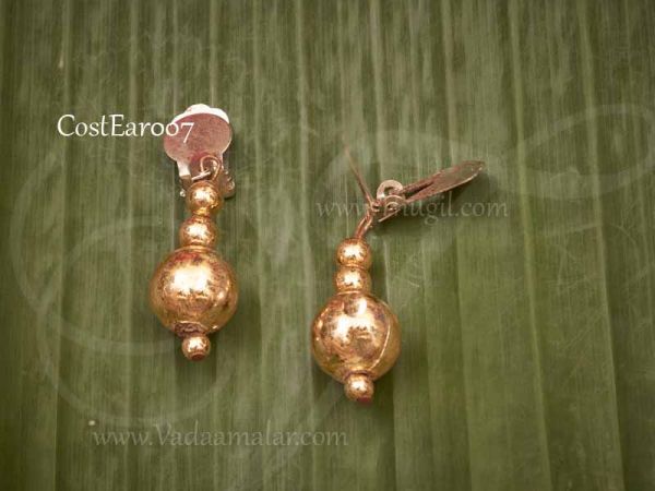 Earrings India Fancy Dress ClipOn Gold Ear Hangings Buy Now 2