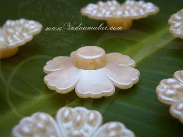 Flower Decoration Art Pendent in Cream Finish Buy Online 10 pieces
