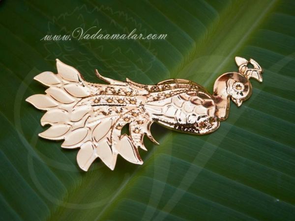 Peacock Metal Decoration Art Pendent in Gold Finish Buy Online