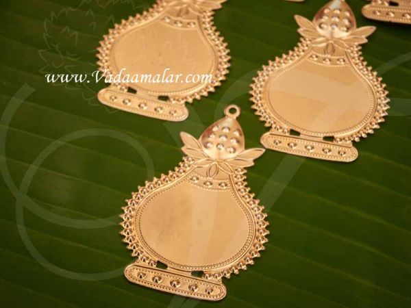 Decoration Art Pendent in Gold Finish 6 Pcs Buy Online