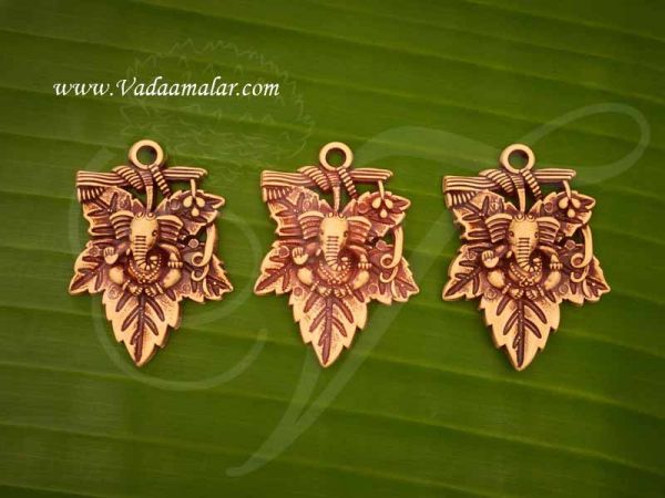 Plastic Ganesha on Leaf decoration Craft work Art Toran 10 Pcs