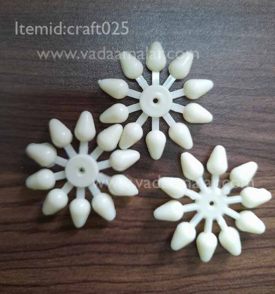 White Plastic Star Shaped Flowers Craft For Mala Toran Single Layer - 500 pieces