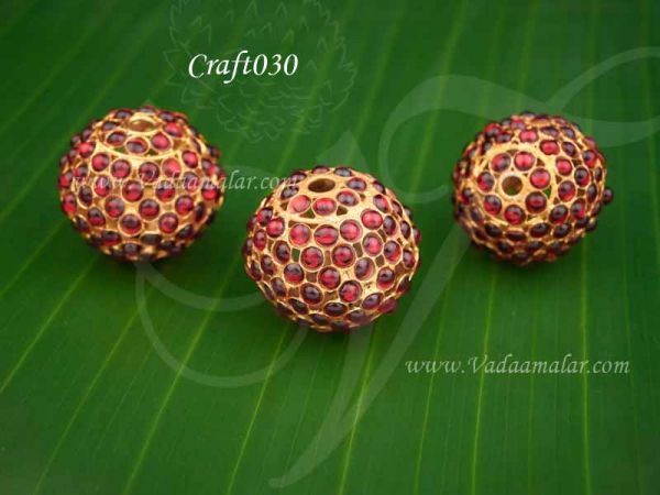 Red Kemp Bead Balls for making necklace crafts Work 90MM