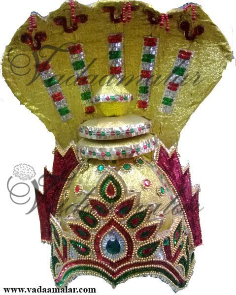 Goddess Durga Amman Crown Mukut Headgear Accessories Indian Goddess Costumes