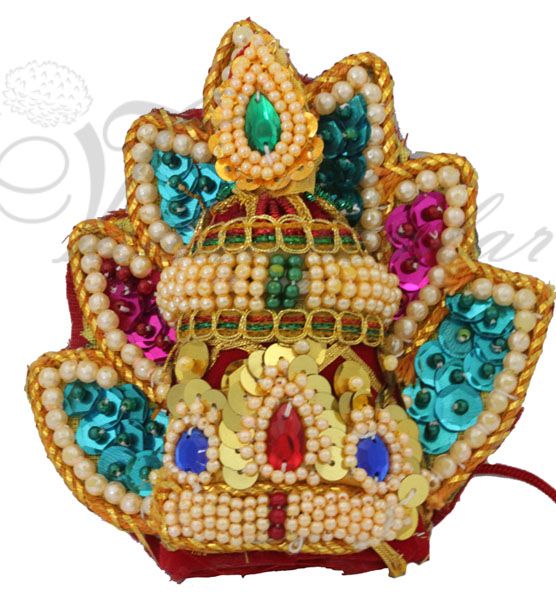 Devi Durga Saraswathi Hindu God Multi Color Crown And pearl Mukut Accessories