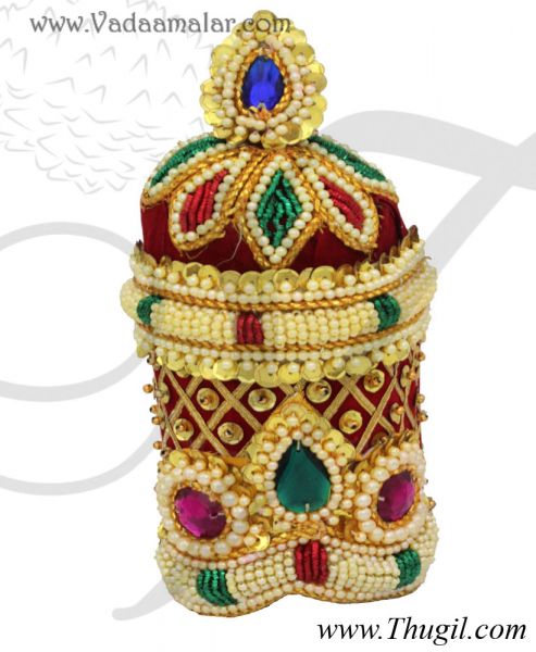 Lord Krishna Kanna Hindu God Crown Mukut Accessories