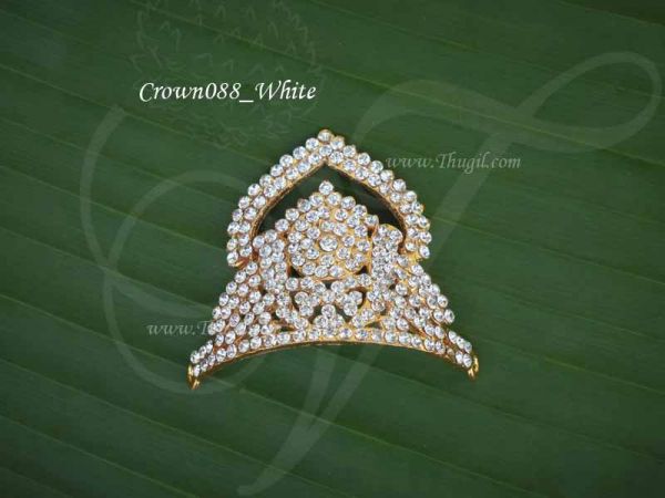 1.8 inch Small size Half White Hindu Deity Crown Mukut Kreedam Buy now