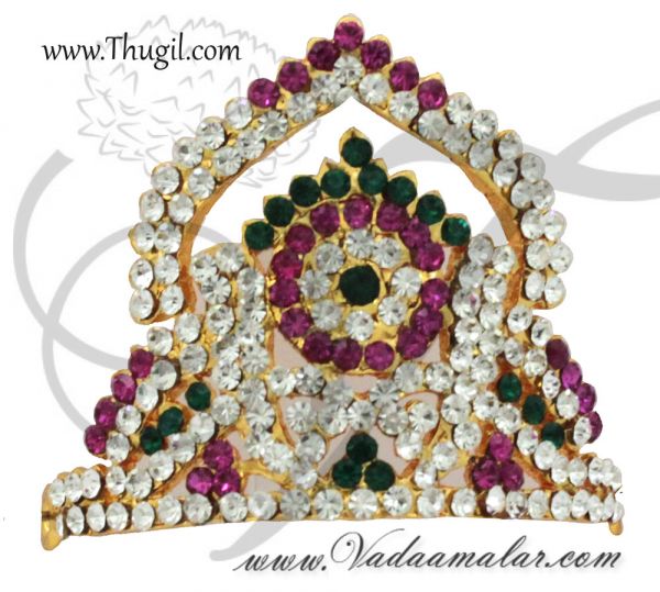 1.7 inch Small size Hindu Deity Crown Mukut Kreedam Head Ornaments