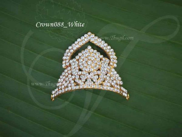 1.8 inch Small size Half White Hindu Deity Crown Mukut Kreedam Buy now