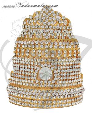3.7 inches Small size Hindu Deity Crown Mukut Kreedam Accessories Gods