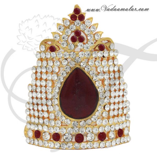 2.8 inch Small size Hindu Deity Crown Mukut Kreedam Head Ornaments