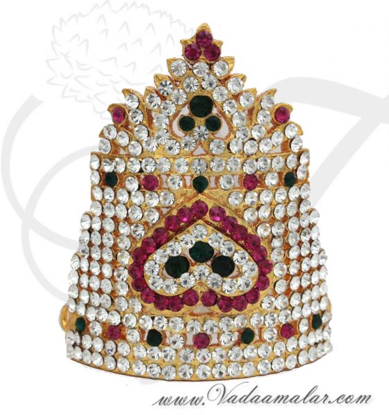 2.8 inch Small size Hindu Deity Crown Mukut Kreedam Head Ornaments