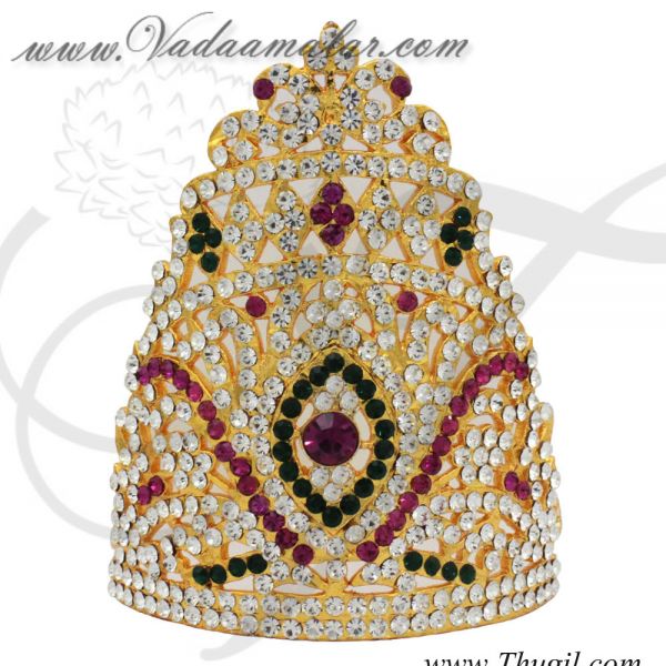 4 inch Hindu Deity Crown Mukut Kreedam Accessories God Goddess Ornaments