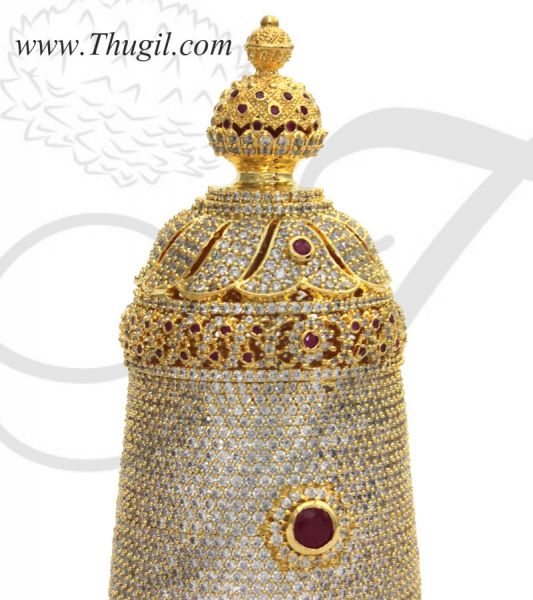 3.8 inch Small size Hindu Deity Crown Mukut Kreedam Head Ornaments
