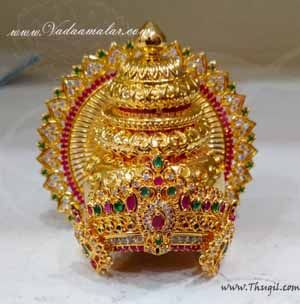 3 inch Small size Hindu Deity ADCrown Mukut Kreedam Head Ornaments
