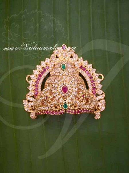 2.2 inch Small size Hindu Deity Crown Mukut Kreedam Head Ornaments