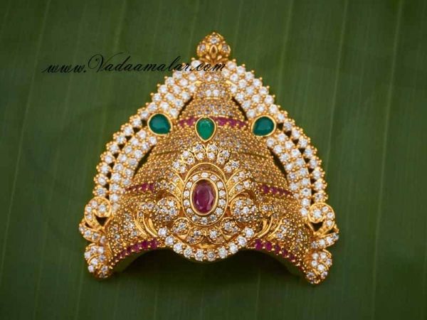 Small size Hindu Deity ADCrown Mukut Kreedam Head Ornaments 2 inches 