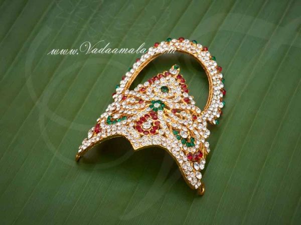 3 inches Small Size Multi Colour Hindu Deity Crown Mukut Kreedam Head Ornaments 