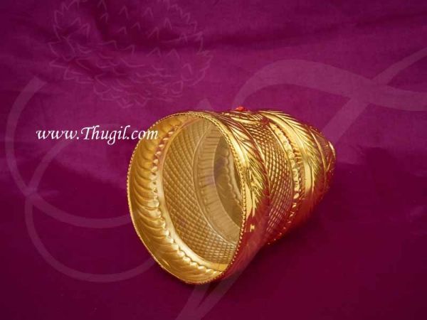 Kireedam for Hindu God Full Round Crown Gold Plated Crown Mukut Buy Now 7.5 Inches