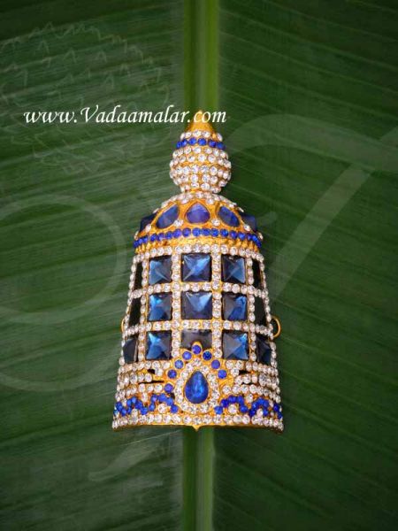 Kireedam for Hindu Half Crown  Blue With White Stone Mukut Buy Now 4