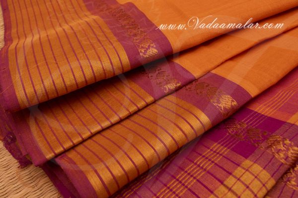 Traditional Mustard Colour Pure Cotton Saree Buy Online