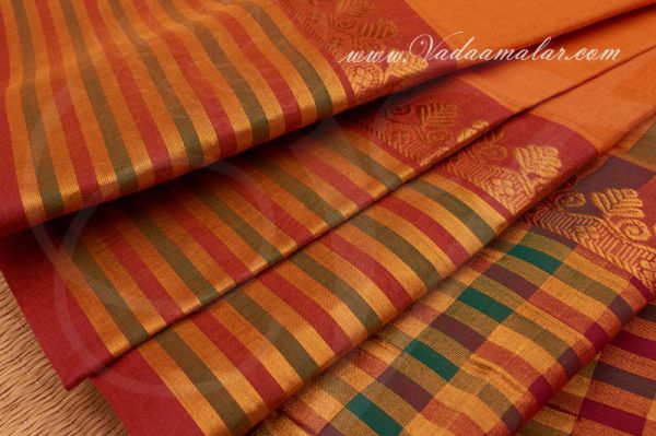 Traditional Mustard Colour Pure Cotton Saree Buy Online