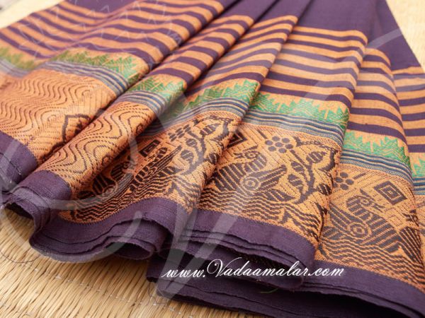 Traditional Dark Purple Colour Pure Cotton Saree Buy Online