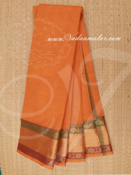 Traditional Yellow Colour Pure Cotton Saree Buy Online