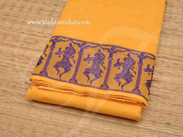 Mustard Bharatanatyam Dance Practice Saree Pure Cotton Sarees Buy Now 5.4 mtr