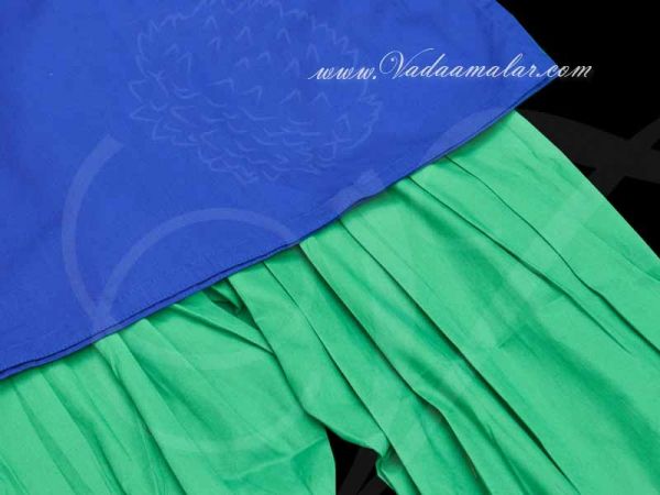 34 size peacockblue Green Kuchipudi Bharatanatyam Learning Salwar Kameez Adult