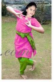 30 size Pink Green Kuchipudi Bharatanatyam Dance Practice Learning Salwar Kameez Costume India