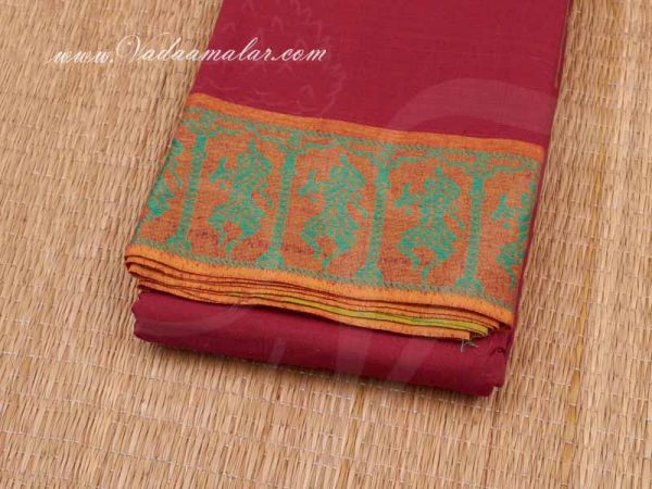 Red Kuchipudi Dance Practice Sarees Sari Pure Cotton Buy Now