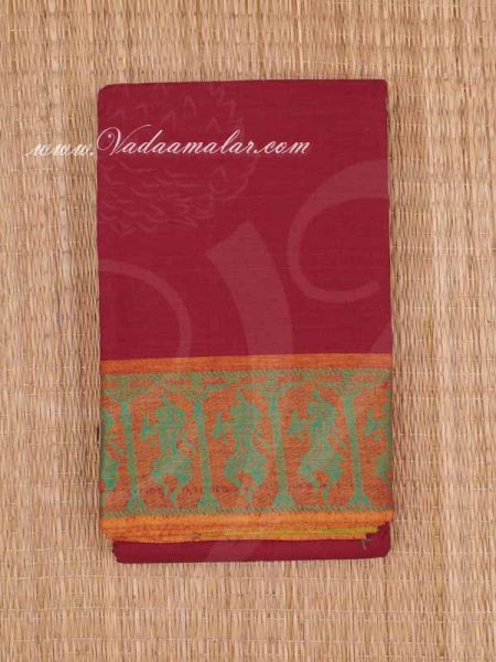 Red Kuchipudi Dance Practice Sarees Sari Pure Cotton Buy Now