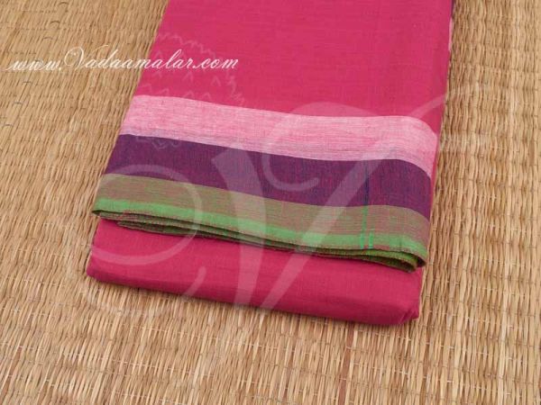 Pink Kuchipudi Dance Practice Saree Pure Cotton Buy now
