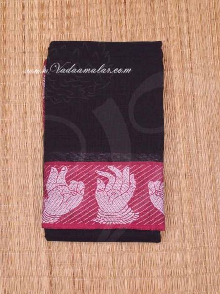 Bharatanatyam Mudra Designs Woven on Saree Knee Length Pure Cotton Shop Online