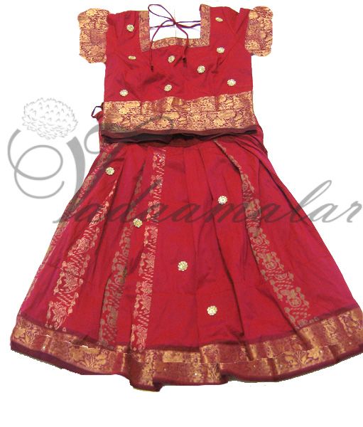 Childrens Pink Skirt & Blouse/ Pavadai Chatti Traditional India Kids girls Costume