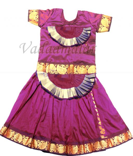 Bharatanatyam Dance Costumes Online Skirt and Blouse Dress for Girls Kuchipudi Dresses