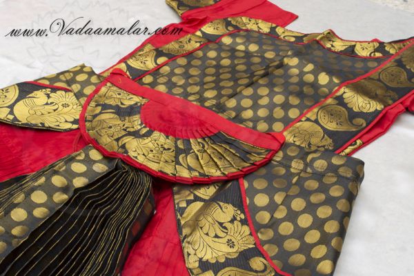 Red and Black Ready to wear Made Bharatanatyam Costume Available buy now