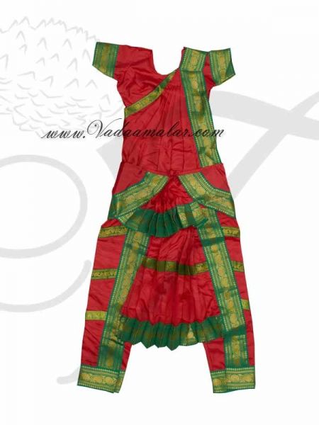Bharatanatyam Pant Model Red With Green Costume Dress available to buy online