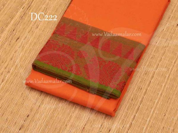 Orange Green Dance Saree Bharatanatyam Kuchipudi Practice Sari Buy Now 5.4 Meter