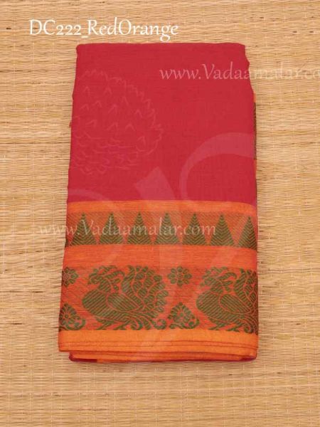 Red Orange Dance Saree Bharatanatyam Kuchipudi Practice Sari Buy Now 5.4 Meter