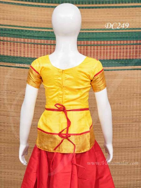 28 Size Skirt and Blouse Ready in Stock Bharatanatyam Dance Costume for Kids