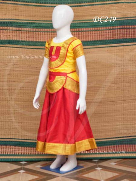 26 Size Skirt and Blouse Ready in Stock Bharatanatyam Dance Costume for Kids