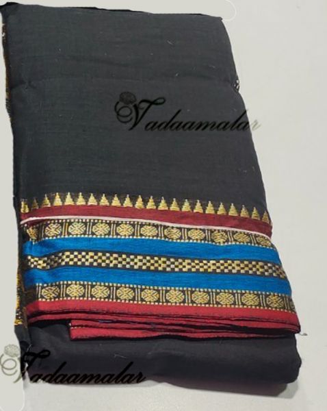 Black Blue Dance Saree Bharatanatyam Kuchipudi Practice Sari Buy Now 5.4 Meter